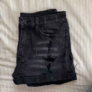 Black jean shorts